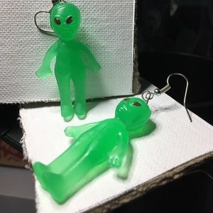 Custom made alien earrings
